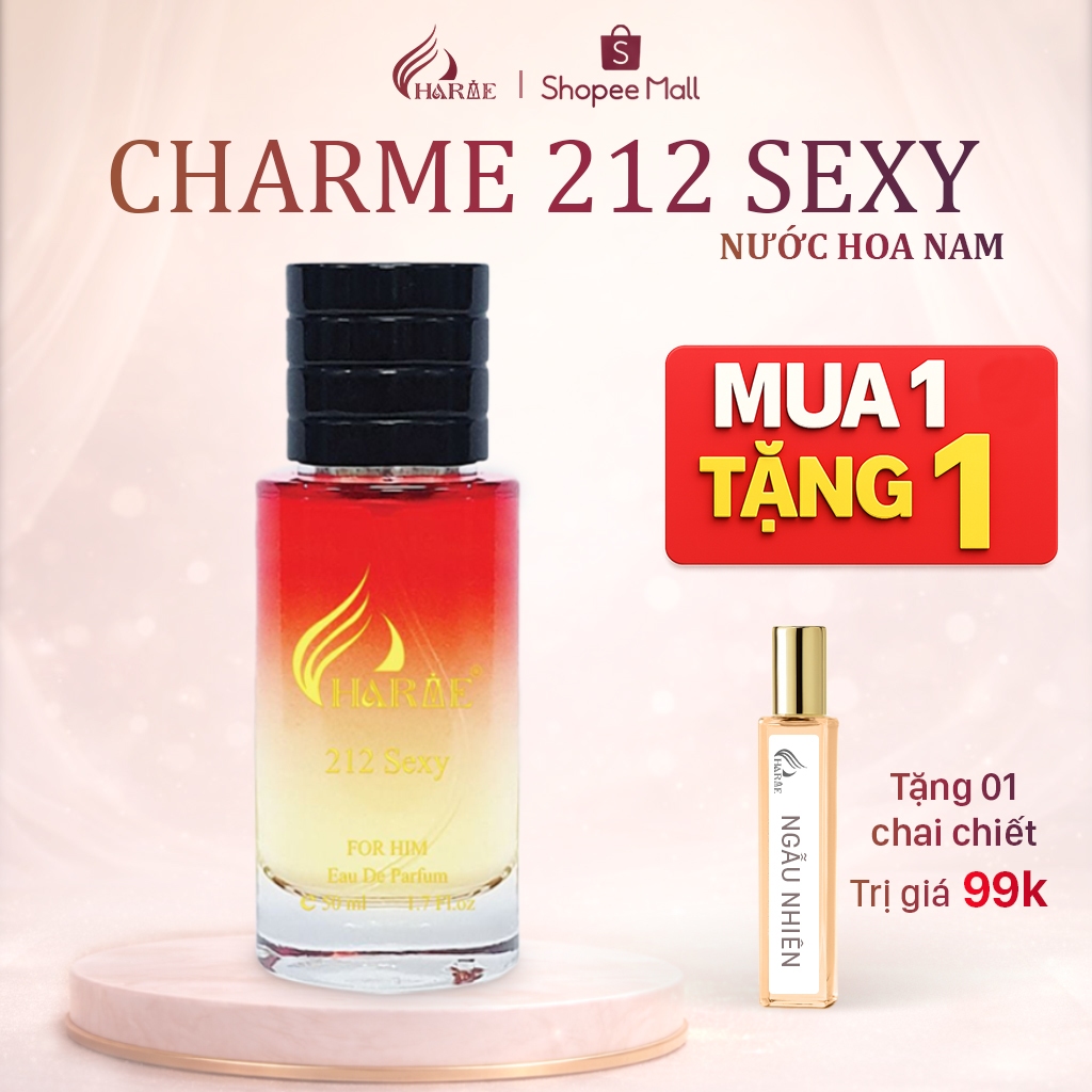 Nước Hoa Unisex cho Nam/Nữ Charme 212 Sexy 50ml Chính Hãng – Sành Điệu, Gợi Cảm
