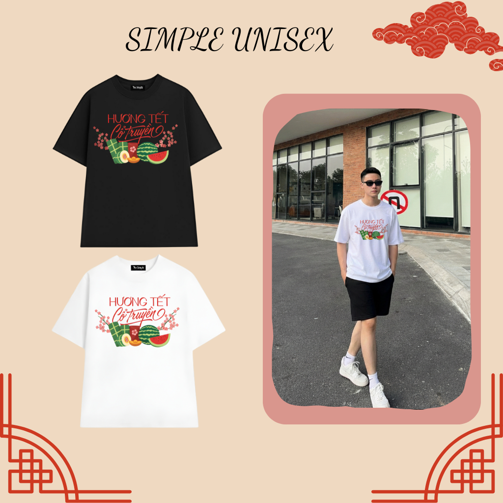 🌸 ÁO THUN UNISEX SIMPLE – HƯƠNG TẾT CỔ TRUYỀN 🌸  Mang không khí Tết Việt truyền thống vào từng outfi
