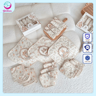 [TẶNG QUÀ] Hộp 5 khăn sữa bamboo vải xô 6 lớp hoạ tiết cổ tích mềm mại an toàn tuyệt đối cho bé