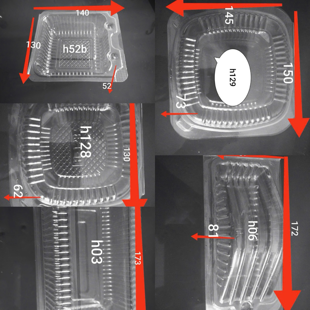 BAO - 1000 hộp nhựa pet tam giác H 06 h52 bằng h128 h129 h03 - xem kích trước trên ảnh