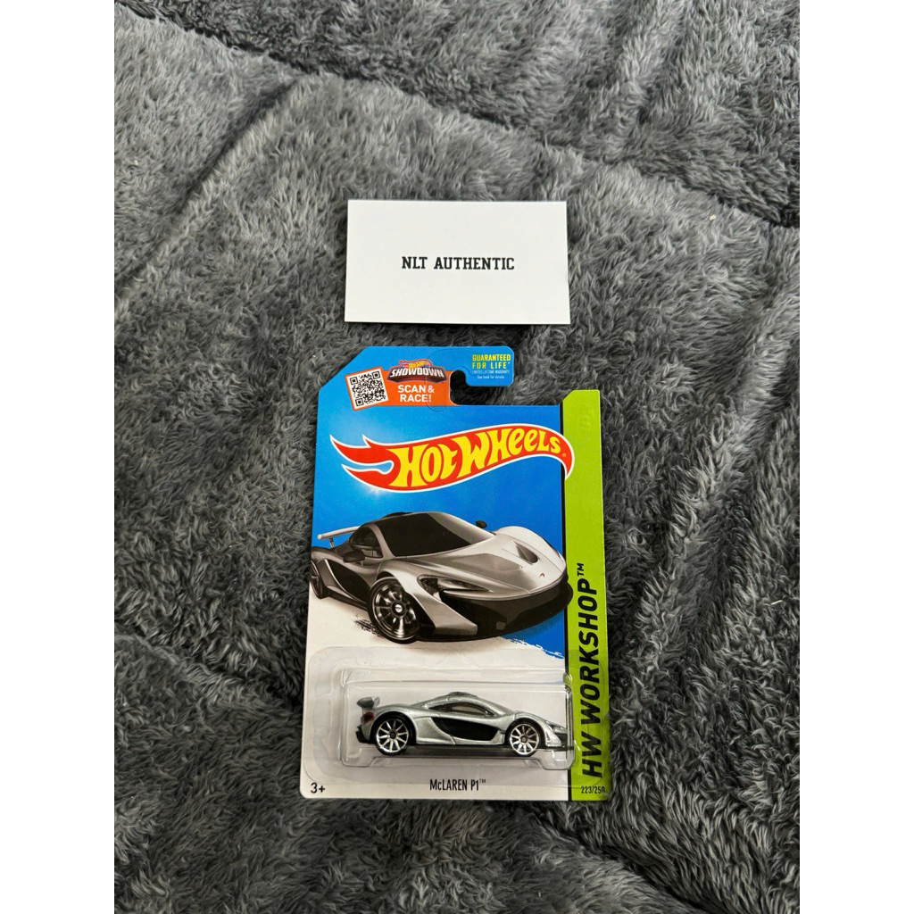 Xe Hotwheels Mclaren P1 Xám ( Card mỹ )
