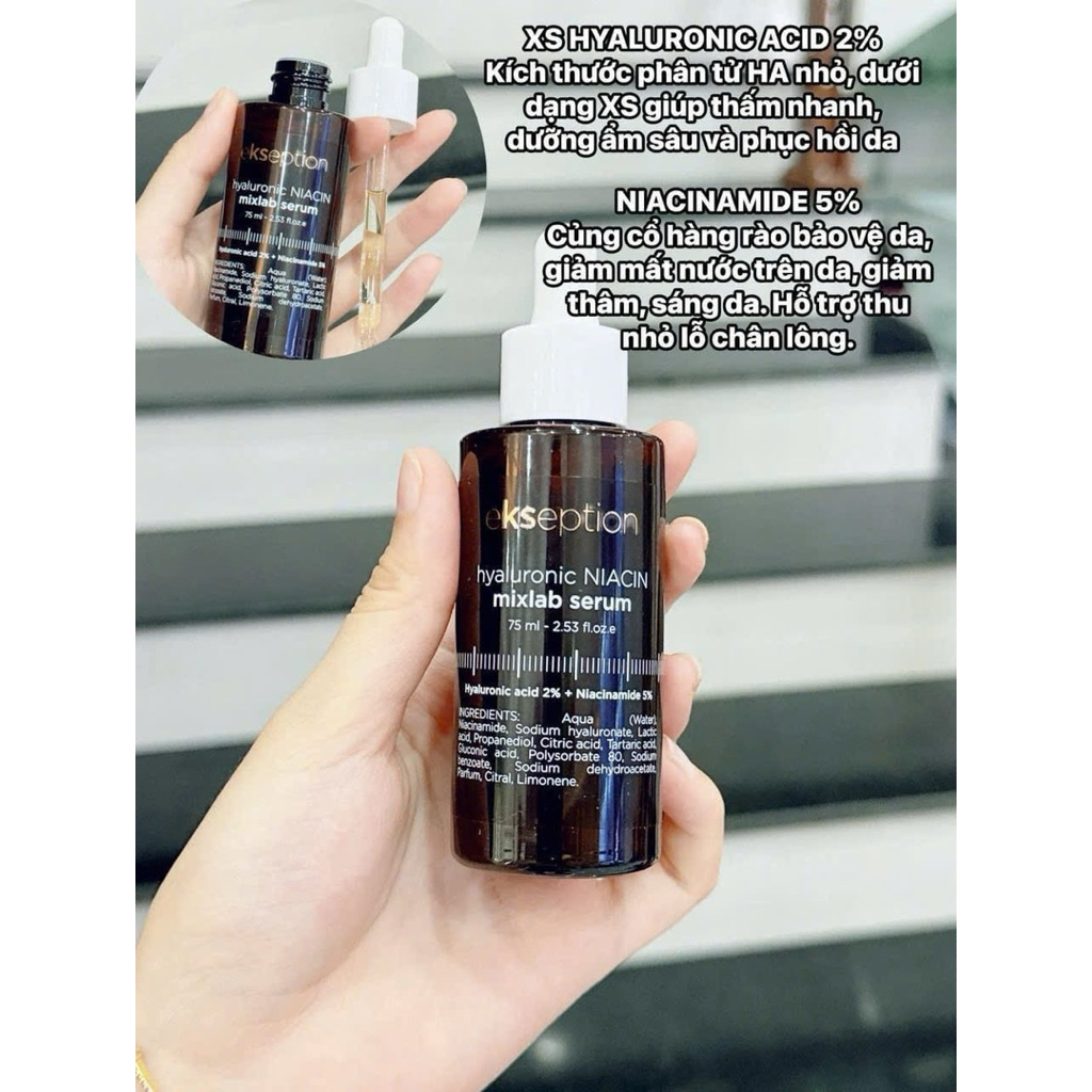 Tinh Chất Kẽm Giảm Mụn Ekseption Hyaluronic ZnPCA Mixlab Serum [ nhập khẩu ]