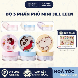 [HOẢ TỐC] Set 3 Hộp Phấn Phủ Bột Mini JILL LEEN x Shinchan Kiềm Dầu Mỏng Nhẹ