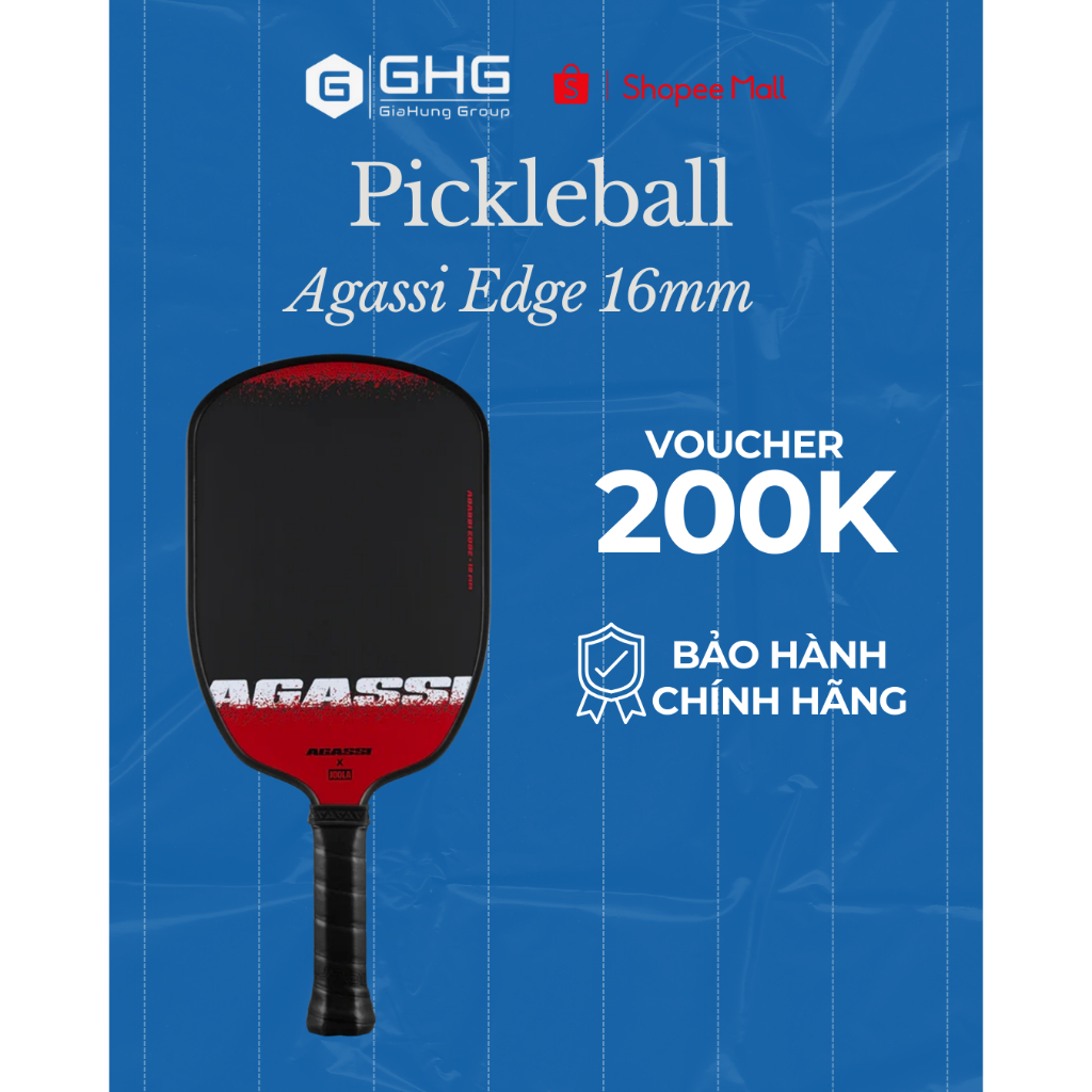 Vợt Pickleball Agassi Edge 16mm, Vợt Joola Chính Hãng