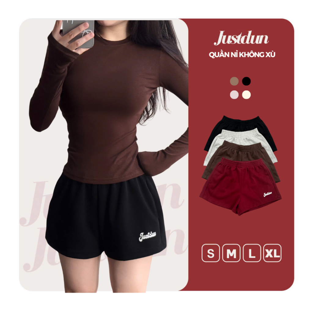 Quần short nữ đùi nỉ ép không xù Justdun H46