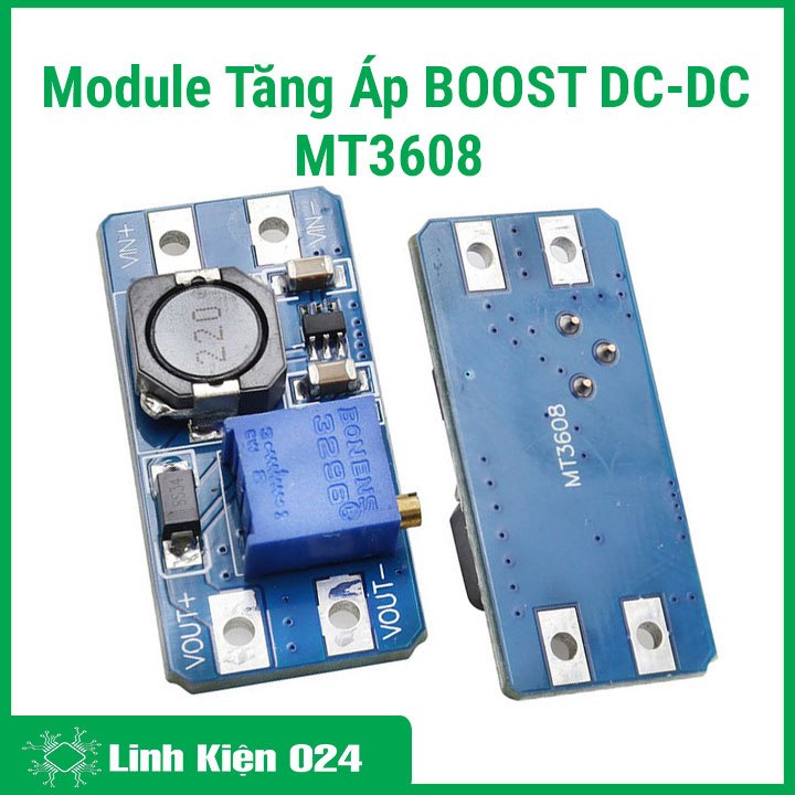 Module tăng áp BOOST DC-DC 2-24VDC 2A MT3608