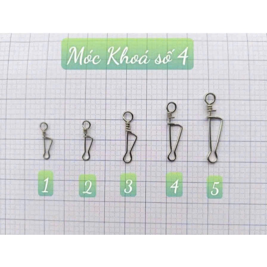 Khoá link số 4, khoá link câu cá số 4 siêu bền chống gỉ, khoá linh inox