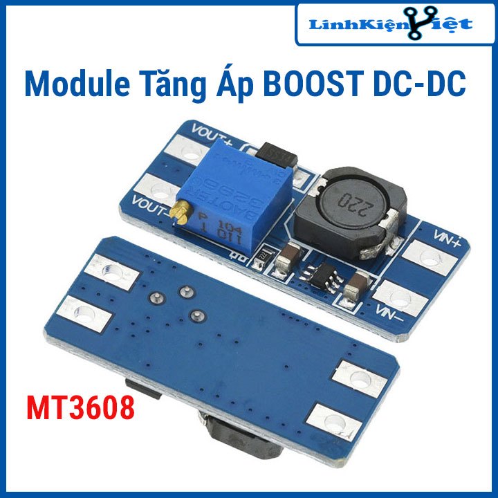 Module tăng áp BOOST DC-DC 2-24VDC 2A MT3608 hiệu suất làm việc tốt >93%