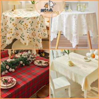  Khăn trải bàn ren hoa cho bàn chữ nhật bàn tròn bàn vuông nhiều kích cỡ 