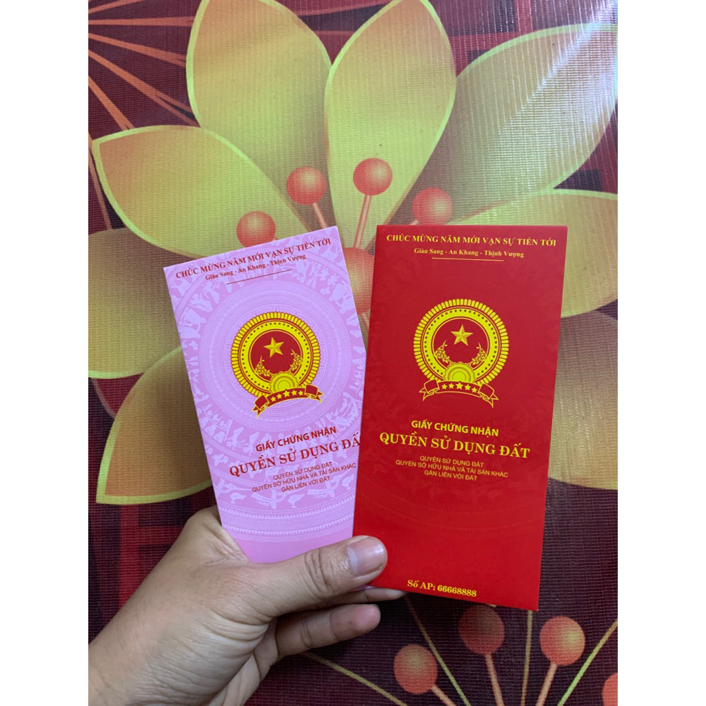 LÌ XÌ SỔ ĐỎ ĐỎ CẢ NĂM (10bao cáng màng sang xịn)