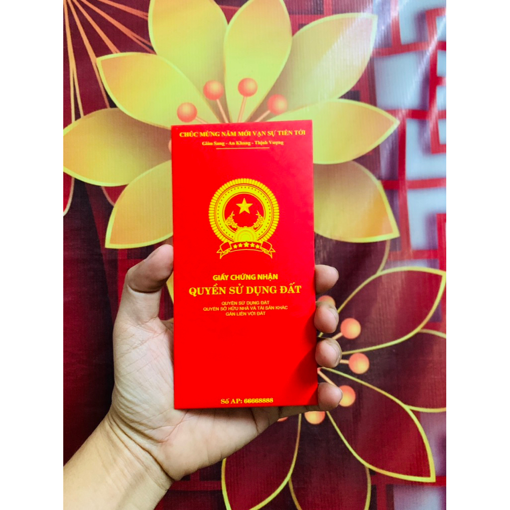 10 bao lì xì sổ đỏ, sổ hồng cáng màng sang xịn