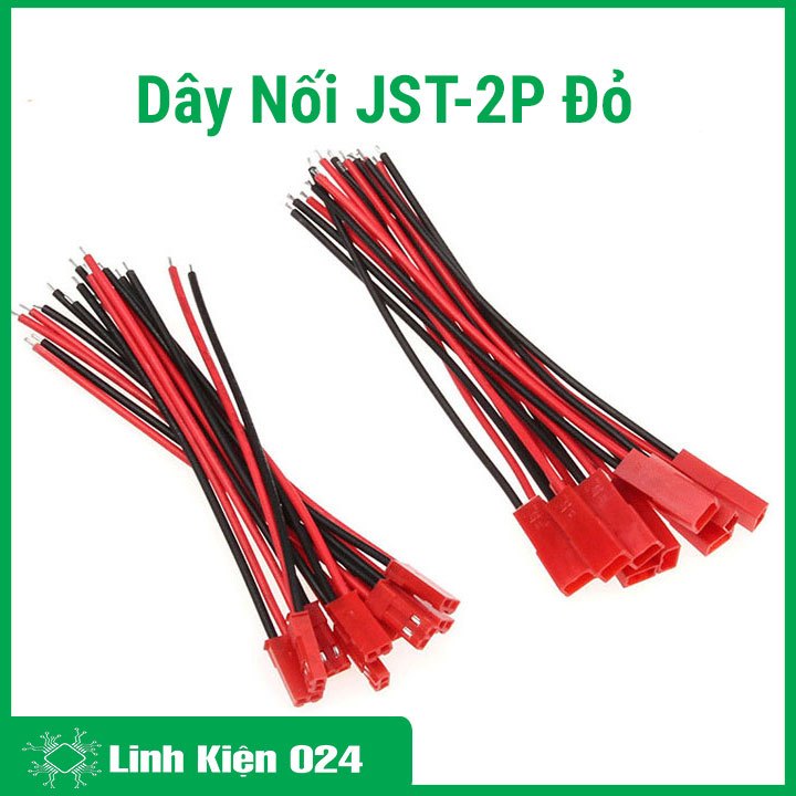 Combo 5 Dây Nối JST-2P Đỏ