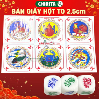  Bộ Bầu Cua Tôm Cá Hột Nhựa Đặc Cao Cấp Bàn Giấy Boardgame Trò Chơi Giải Trí Đồ Chơi Tết 