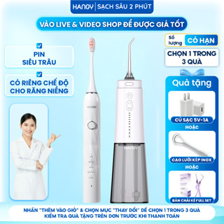 Combo Máy tăm nước HANGY HG23 Pro và Bàn chải điện làm trắng răng HY23 Pro nâng cấp 
