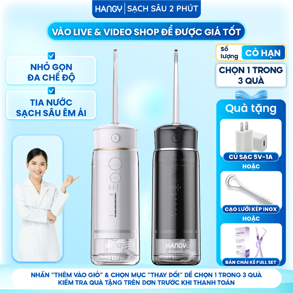  Máy tăm nước mini thế hệ mới HANGY O16 & HM23 | Vệ sinh răng miệng sạch sâu tiện lợi  ĐỔI MỚI 12 THÁNG  