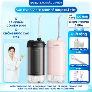  Máy tăm nước cá nhân mini HANGY O16 - HM23 Chống nước IPX8 Công nghệ tia nước sạch sâu êm ái Đổi mới trong 12 tháng 