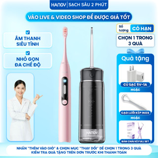   Combo  Bàn chải điện HANGY H1 phiên bản nâng cấp 2025 và Máy tăm nước Siêu Âm nhỏ gọn HM23 