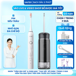   Combo  Máy tăm nước Siêu Âm nhỏ gọn HM23 Pro 2025 và Bàn Chải Điện thông minh HY23 Pro 