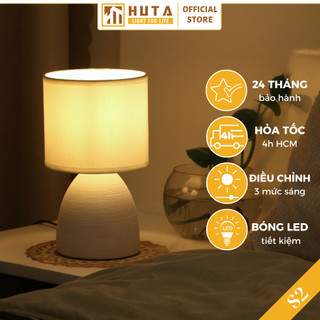  Đèn ngủ để bàn gốm sứ HUTA Light For Life S2 decor phòng ngủ điều chỉnh 3 mức sáng ánh sáng vàng 