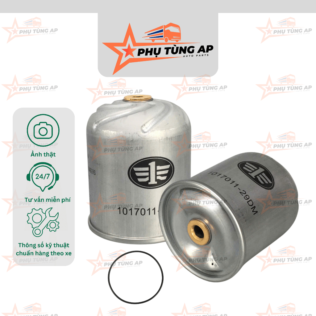 Lọc nhớt ly tâm cho xe FAW JH6 460. Hàng nhà máy FAW. Mã lọc 1017015-29DM dùng chung FAW 375, JH6 46