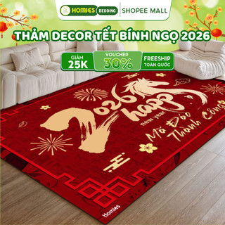  Thảm Trải Sàn HOMIES Bedding & Décor Bali Hoạ Tiết Thảm Vintage Mẫu Mới Trang Trí Tết Bính Ngọ 2026 Phòng Khách 