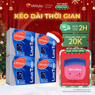  Combo 4 hộp Bao cao su kéo dài thời gian quan hệ LifeStyles Love Time - Hộp 3 bao 