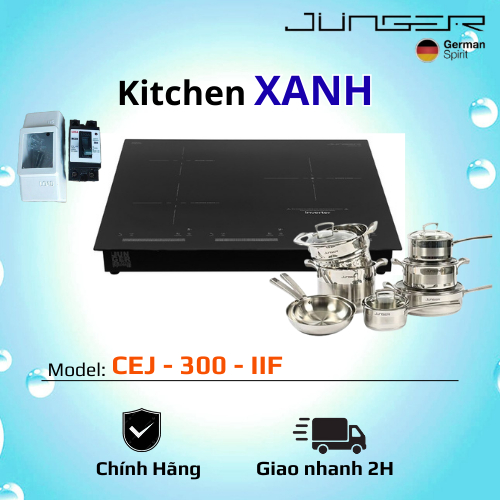 BẾP 2 TỪ 1 HỒNG NGOẠI JUNGER/ CEJ – 300 - IIF/ bảng điều khiển cảm ứng Slider - Direct Control siêu 