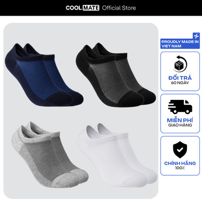 [MUA 2 GIẢM 5%]Pack 4 tất cổ ngắn casual mềm mại, thoáng khí, thấm hút mồ hôi tốt - Coolmate