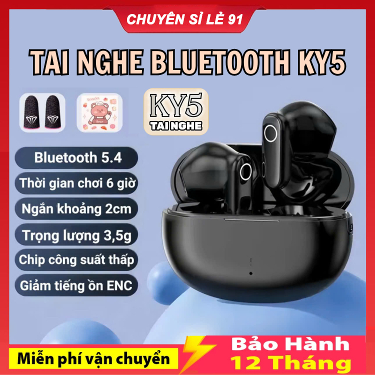 Tai Nghe Bluetooth KY5 / KY8 / KY9 / X15 Mini TWS Giảm Tiếng Ồn Hifi Có Mic, Kết Nối Nhanh, Thiết Kế