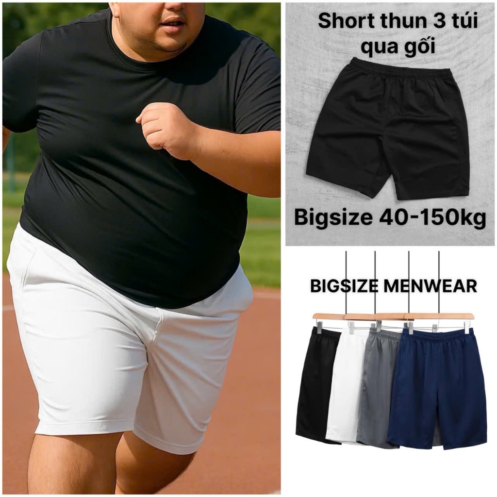 [BIGSIZE 40-150kg] M66 Quần short thun lạnh 3 túi