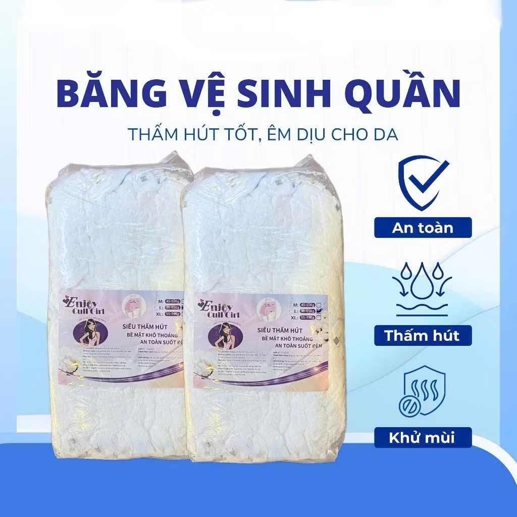 Combo 50 miếng BVS Quần Enjoy Cull - Girl đủ size, có màng bọc mềm mại khô thoáng, thoải mái suốt đê