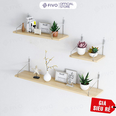Kệ Treo Tường FIVO FB40 Trang Trí Không Cần Khoan, Tặng Kèm Đinh Và Móc Treo Inox Dễ Dàng Gắn Lên Tường, Decor Linh Hoạt
