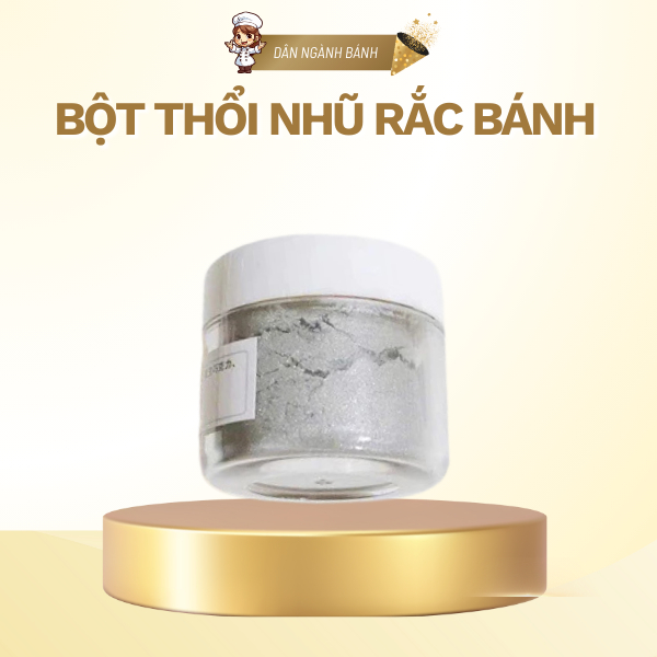 Lọ 5g bột nhũ óng ánh trang trí bánh kem, bột nhũ thổi rắc lên bánh sinh nhật