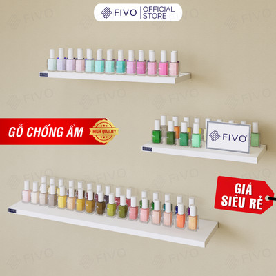 Kệ Sơn Nail Gỗ Âm Tường FB41 FIVO, Decor Sơn Móng Tay, Trưng Bày Sản Phẩm Spa, Tặng Kèm Đầy Đủ Phụ Kiện Lắp Ráp