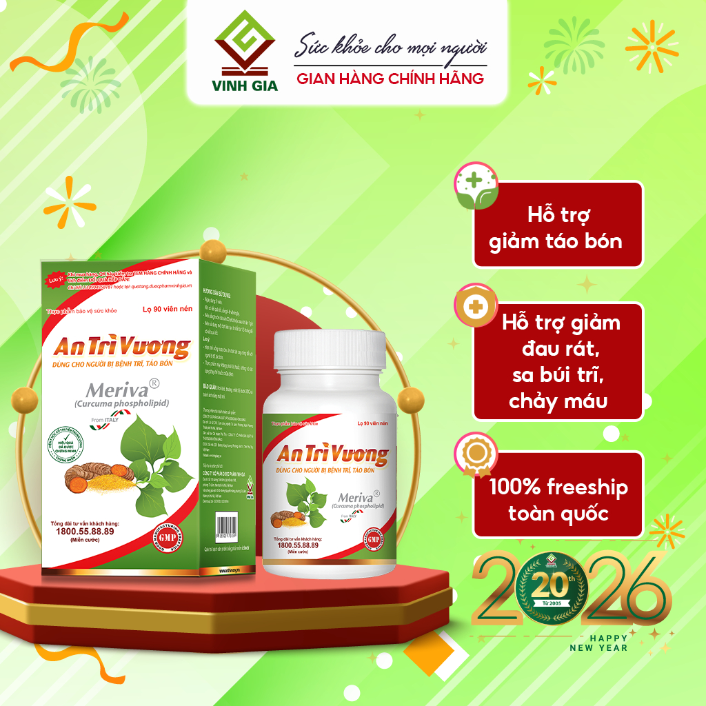 [MỚI TIẾT KIỆM HƠN] LỌ 90 viên - Viên uống An Trĩ Vương Hỗ trợ Tình Trạng Trĩ, Táo Bón, Giảm Đau Rát