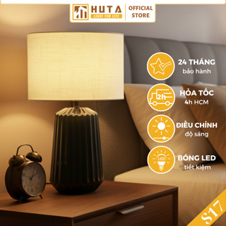  Đèn Ngủ Để Bàn Gốm Sứ Cao Cấp HUTA Light For Life S17 Điều Chỉnh Độ Sáng Ánh Sáng Vàng 