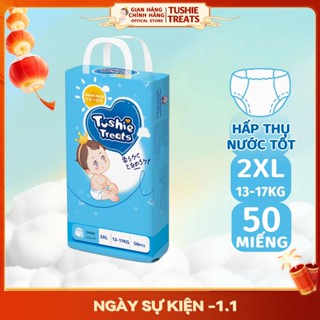  【QUẦN 2XL-100 miếng Tã quần Tushie Treats siêu mỏng siêu mềm siêu thấm hút sử dụng công nghệ ôm sát chống tràn thông 