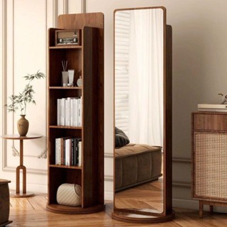  Gương Soi Toàn Thân Xoay 360 Kèm Kệ Sách HOMELINE Đa Năng Tiện Ích Thiết Kế Đẹp Mắt_D99 