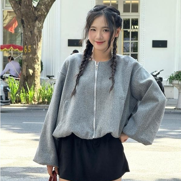 Áo Khoác Dạ Ép 2 Lớp Dáng Bồng, Áo Khoác Dạ Hai Lớp Ấm Áp Mặc Tết 2026