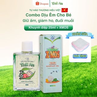  Combo Cho Bé Dầu Khuynh Diệp Thái An & Xịt Đuổi Muỗi Kiến XMOS   1 Khuynh diệp 25ml + 1 XMOS 120ml + 1Khăn sữa  