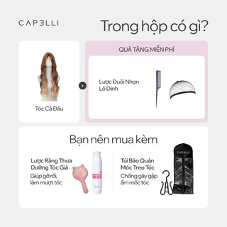 Tóc Giả Nguyên Đầu Dệt Kim CAPELLI Xoăn Sóng Mái Bay Hidden Light Aria Wig