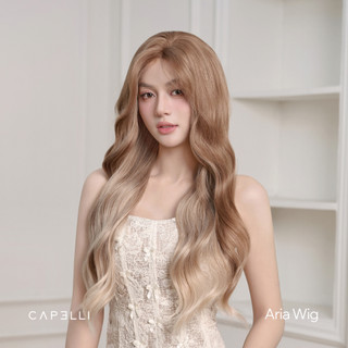 Tóc Giả Nguyên Đầu Dệt Kim CAPELLI Xoăn Sóng Mái Bay Hidden Light Aria Wig