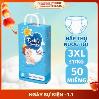 【QUẦN 3XL Tã quần Tushie Treats siêu mỏng siêu mềm siêu thấm hút sử dụng công nghệ ôm sát chống tràn thông minh 