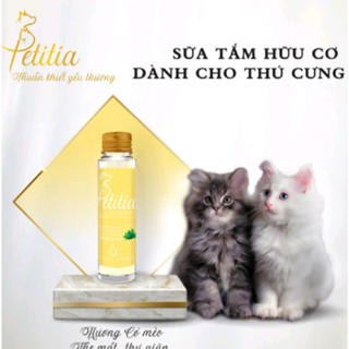 [GIÁ ƯU ĐÃI 15K] Sữa tắm hữu cơ Petitia 30ml cho chó mèo, hương Cỏ mèo the mát, thư giãn, dưỡng lông, lưu hương