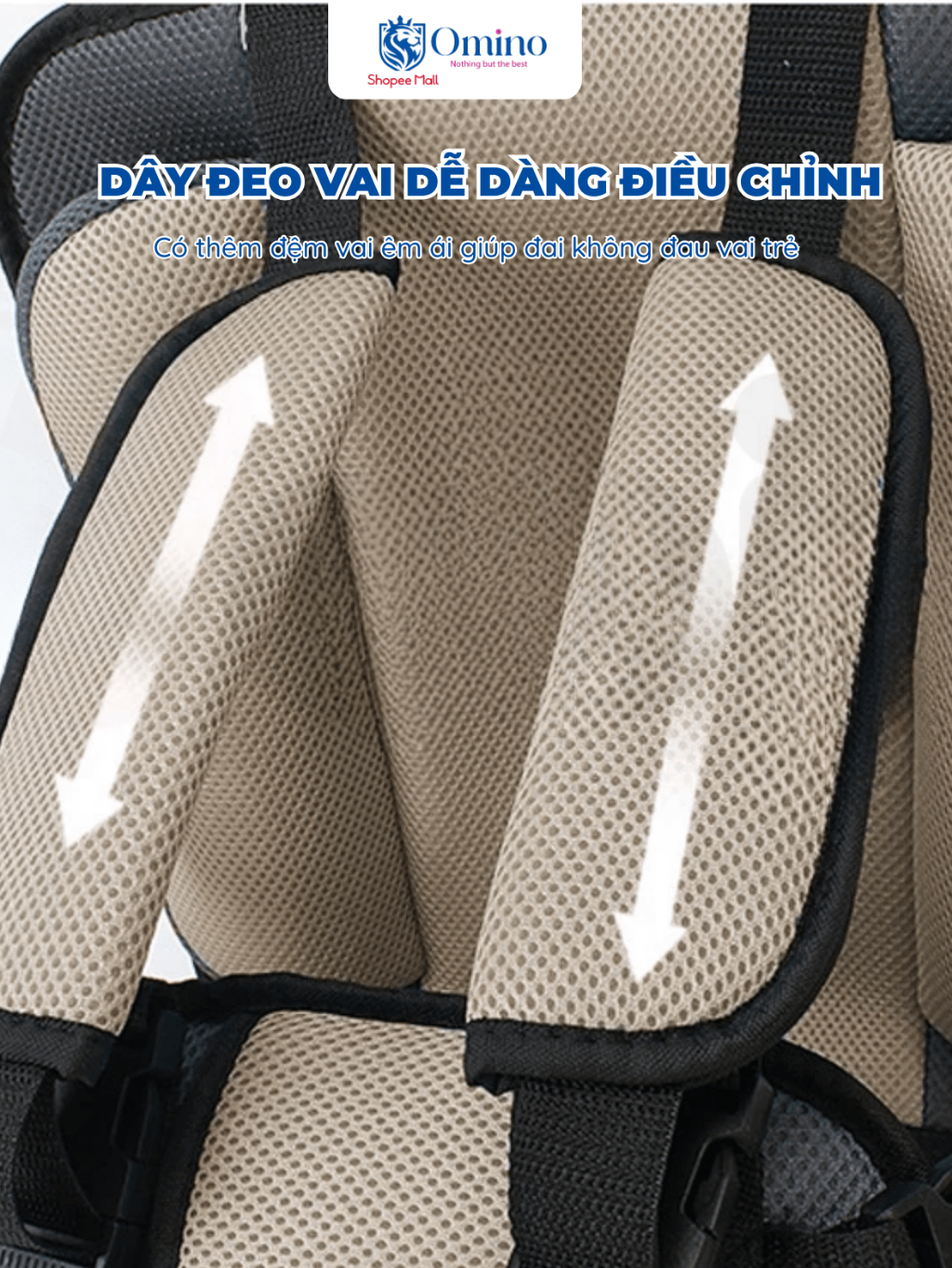 Đai ngồi ghế ô tô cho bé dưới 8 tuổi OMINO