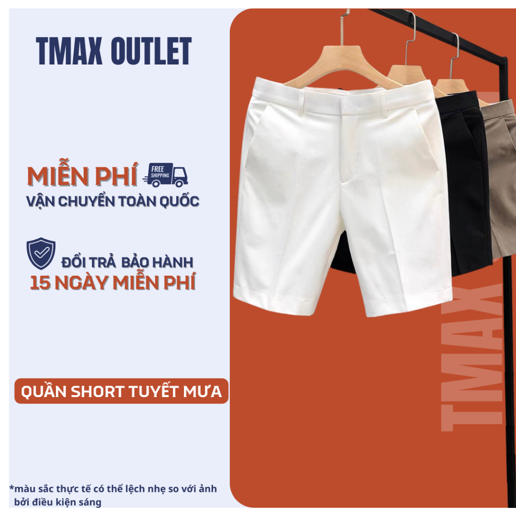 Quần Short Nam Vải Tuyết Mưa T-MAX Đen Trắng Cao Cấp 1HAND OFFICIAL Dáng Hàn Quốc