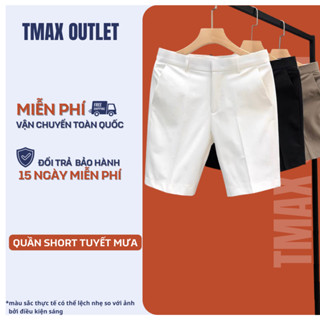 Quần Short Nam Vải Tuyết Mưa T-MAX Đen Trắng Cao Cấp 1HAND OFFICIAL Dáng Hàn Quốc