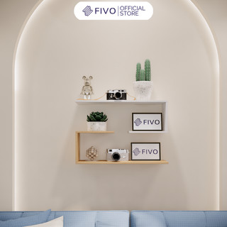  Kệ Để Sách Gỗ Treo Tường Đẹp Chữ J FIVO FB42 Gỗ Chống Ẩm Thiết Kế Âm Tường Đa Dạng Cách Trang Trí Chịu Lực Tốt 