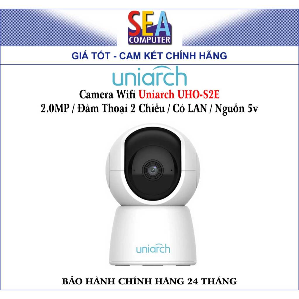 Camera Wifi Uniarch UHO-S2E - 2.0MP / Đàm Thoại 2 Chiều / Có LAN / Nguồn 5v
