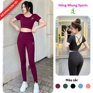  Bộ tập Gym Yoga nữ Set đồ tập gym quần dài ôm body nâng mông co giãn mềm mại thoáng mát B12 